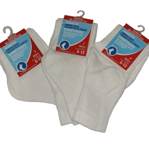 Other - NIB Diabetic Quarter High Socks (3 Pairs)